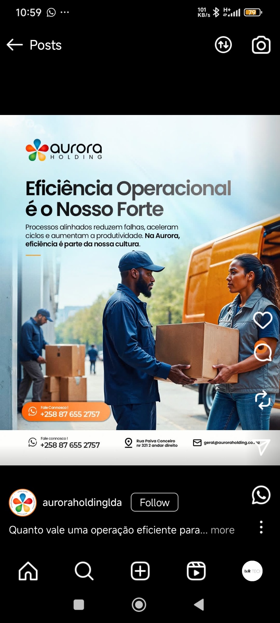 Ilustração de uma operação logística, dos materiais da Aurora